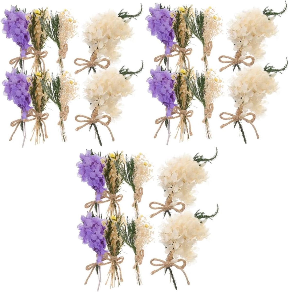 Gedroogde Bloemen Mini Boeketten Natuurlijke Decoratie Handgedroogd 3 Stuks