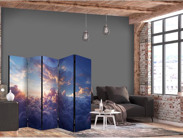 Paravent The Sun in Hiding 2-seitig Andere Blau 225 x 172cm