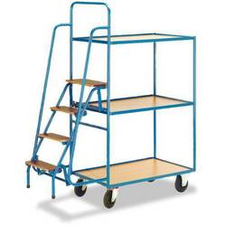 ROLLCART 26877-BU Kommissionierwagen Stahl pulverbeschichtet Traglast (max.): 250 kg Enzianblau (RAL 5010)