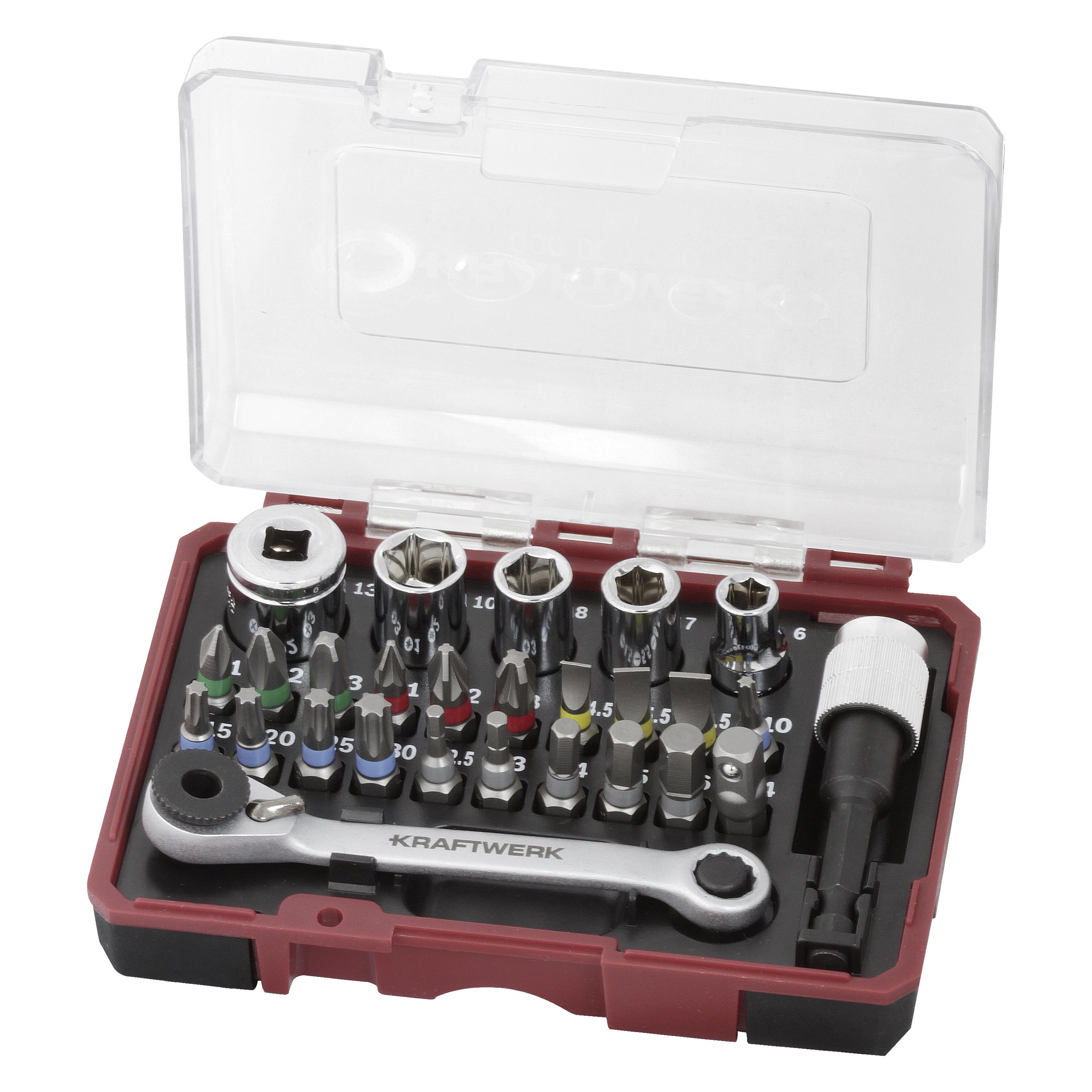Kraftwerk Bit Box mini Ratschenschlüssel (Bit-Adapter, Kreuz Pozidriv PZ, Schraubschlitz) (306.378.008)