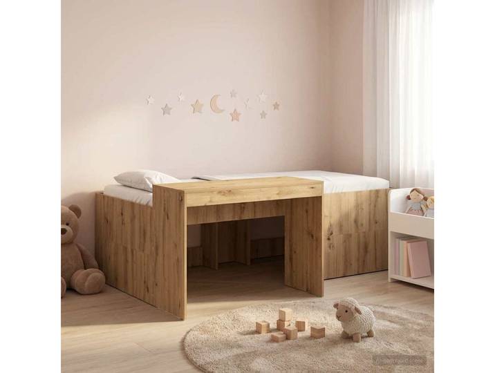 vidaXL Bettgestell vidaXL Hochbett mit Schreibtisch für Kinder Artisan-Eiche