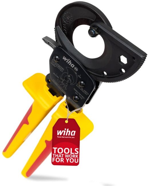 Wiha Coupe-câbles jusqu’à 300 mm² , Coupe-câbles à cliquet pour câbles Cu et Al , Ciseaux à câble avec principe à cliquet , Coupe-câbles à cliquet pou (46674)