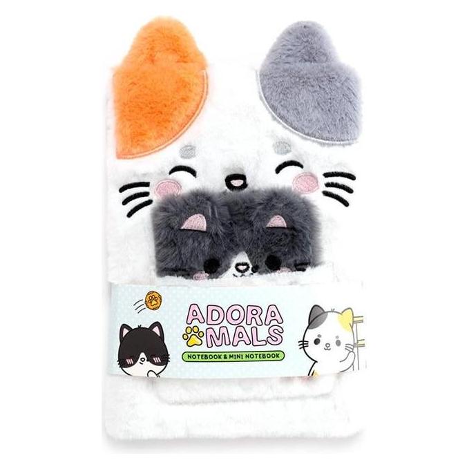 Konjac Sponge Adoramals Lola die Katze, pelziges Notizbuch mit S (A5, Blanko, Weicher Einband) (54122705)