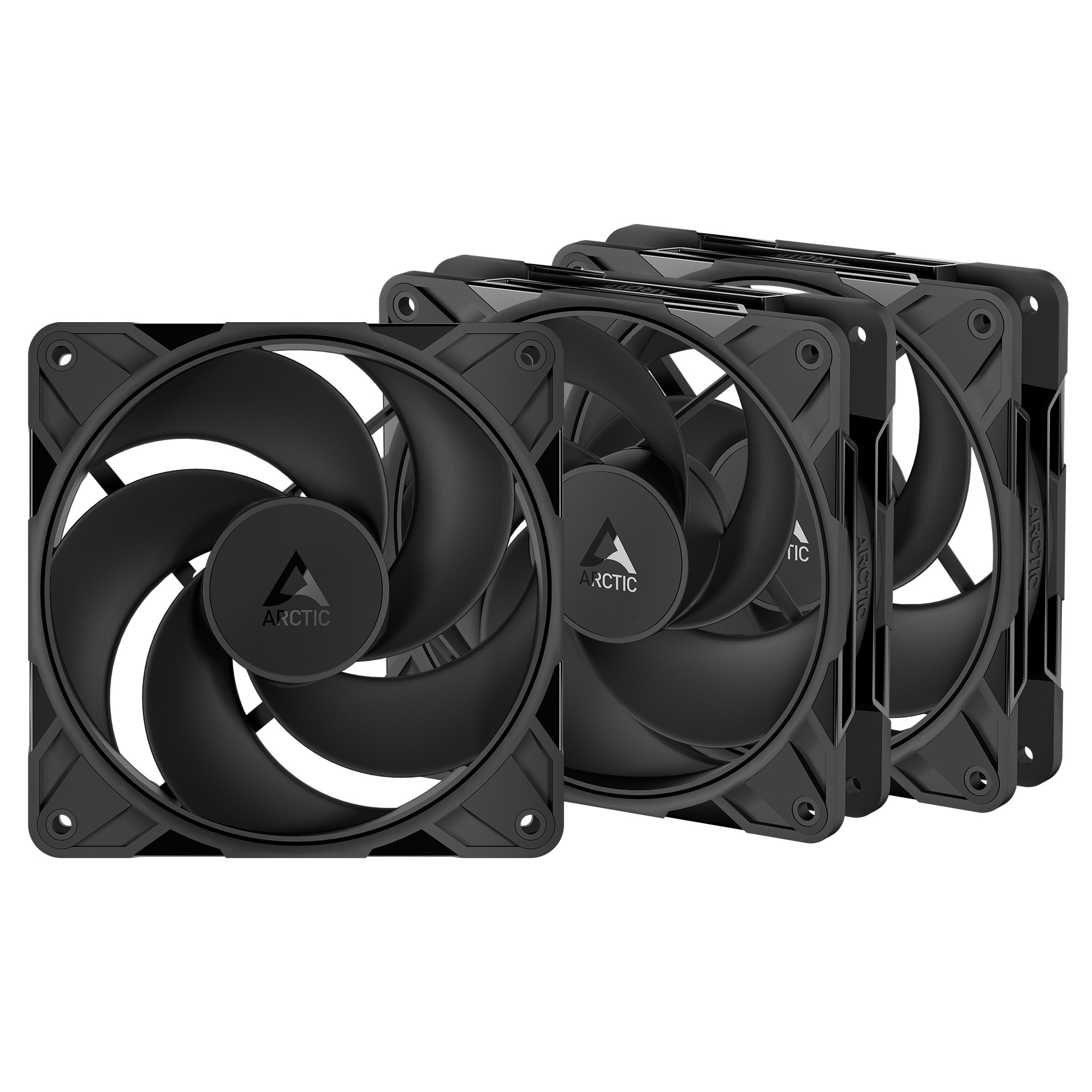 ARCTIC Gehäuselüfter P12 Pro Reverse 3er Pack PWM 120 mm schwarz 4-pin mit Kabelsplitter