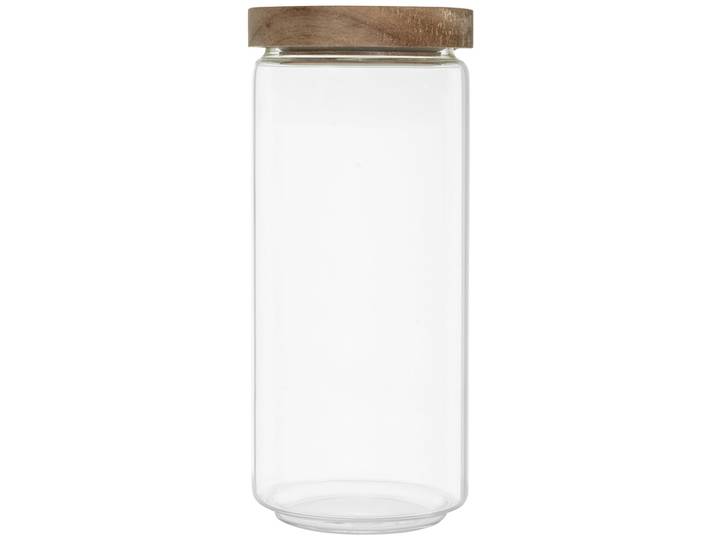 2er-Set Vorratsglas mit Deckel aus Akazienholz, Müslibehälter aus Borosilikatglas, 1000ml
