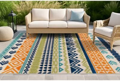 World Rug Gallery Ronda Contemporary Bohemian Indoor/Outdoor Area Rug
