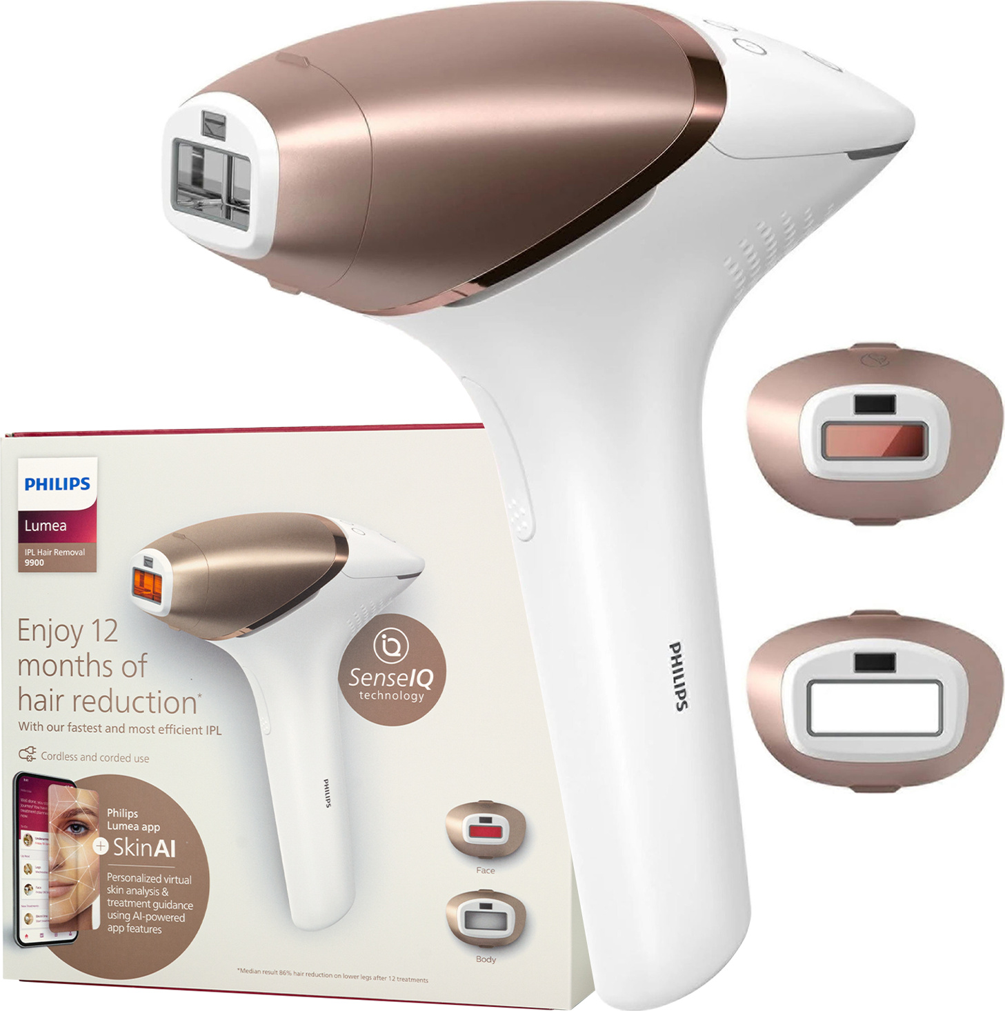 Philips BRI950/01, Lichtimpulstechnologie (IPL), Roségold, Weiß, 2,5 min, 2 min, 1,5 min, 4,1 cm²