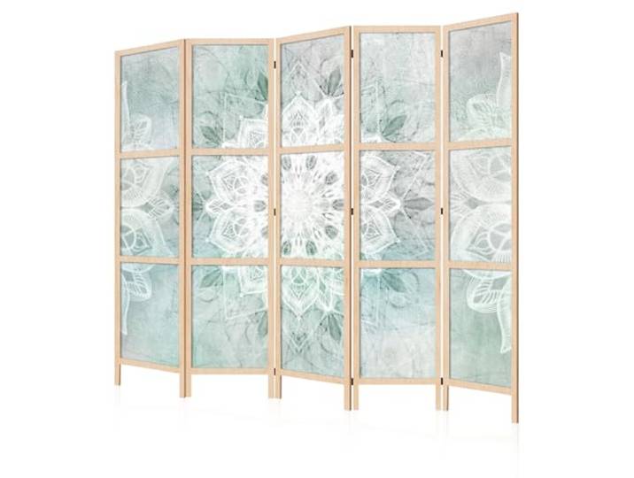LUMASOUL Japanische Trennwand Paravent Raumteiler 225x172 cm Mandala 5 teilig Dekorativ, Shoji-Stil, faltbar, freistehend, als Sichtschutz für Wohnräume Ornamen Muster abstrakt Faltwand Design