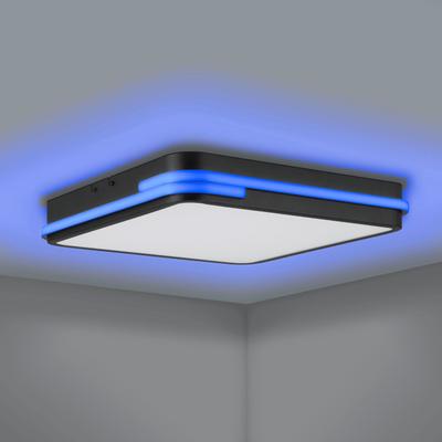 EGLO Deckenleuchte "GENOVESE-Z", schwarz, H: 7cm, 1 Stk., Leuchten, Deckenleuchte in schwarz aus Alu, Stahl - 22W - warmweiß - kaltweiß, Deckenleuchte