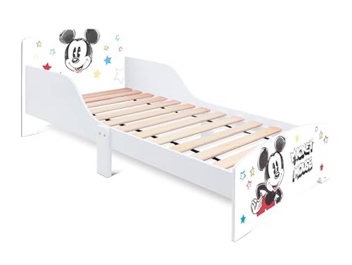 ARDITEX Disney Mickey Mouse Kinderbett 70×143×60 cm mit Sicherheitsseiten – Ideal ab 3 Jahren – Pure Linie