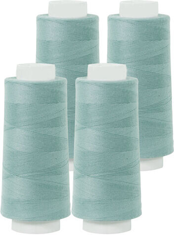 buttinette Overlockgarn im 4er-Pack, Stärke 120, 2500m-Spule, mint