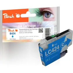 Peach Tintenpatrone cyan kompatibel zu Brother LC-424C