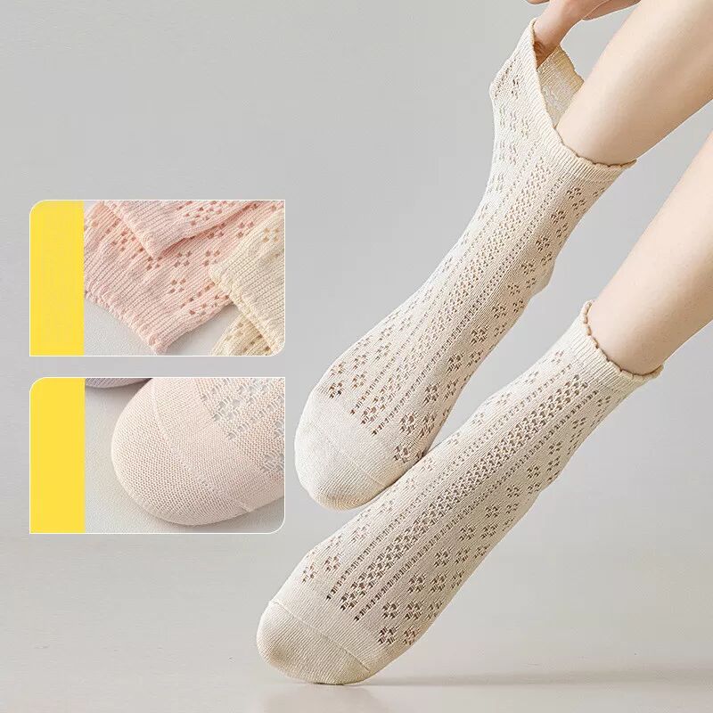 INF 6 Paar dünne Damen-Sommersocken aus Baumwolle, atmungsaktiv und bequem