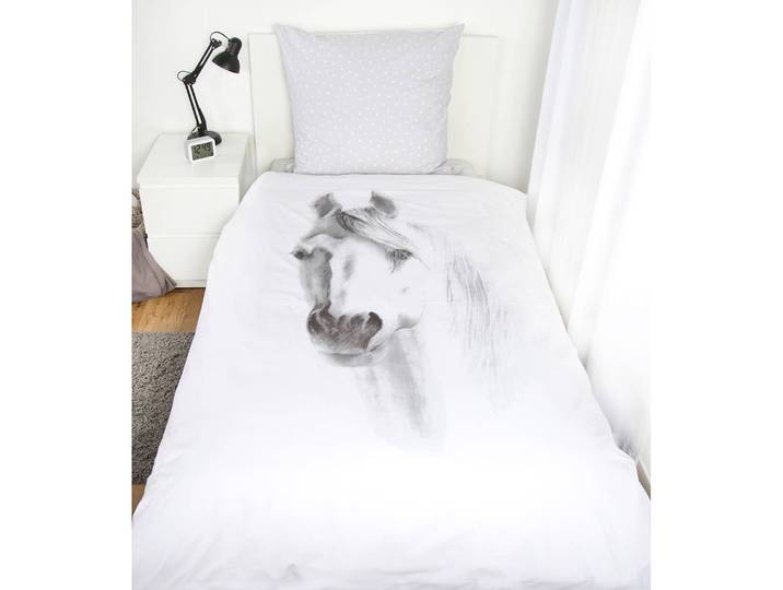 Bettwäsche Weißes Pferd Beige