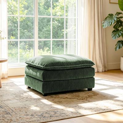 DREAMSIDEA Corduroy Ottoman, Upholstered Footstool