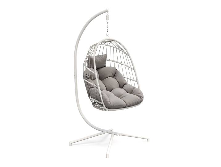Hängesessel mit Gestell PERU weiss/grau