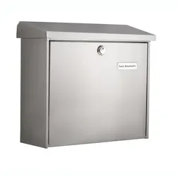 Wandbriefkasten Burg Wächter Briefkasten Comfort Silber aus verzinktem Edelstahl