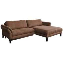 KAWOLA Sofa MALTA Ecksofa Stoff braun Recamiere rechts