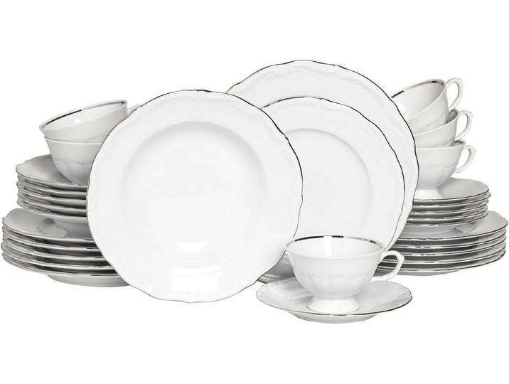creaTable Kombiservice Maria Theresia, Kombi-Service 30-tlg (30-tlg), 6 Personen, Porzellan, Traditionelle Porzellanform