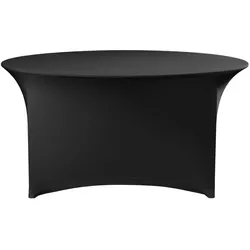 HENDI Tischdecke, rund, 810996, Schwarz, ⌀1500x(H)760mm