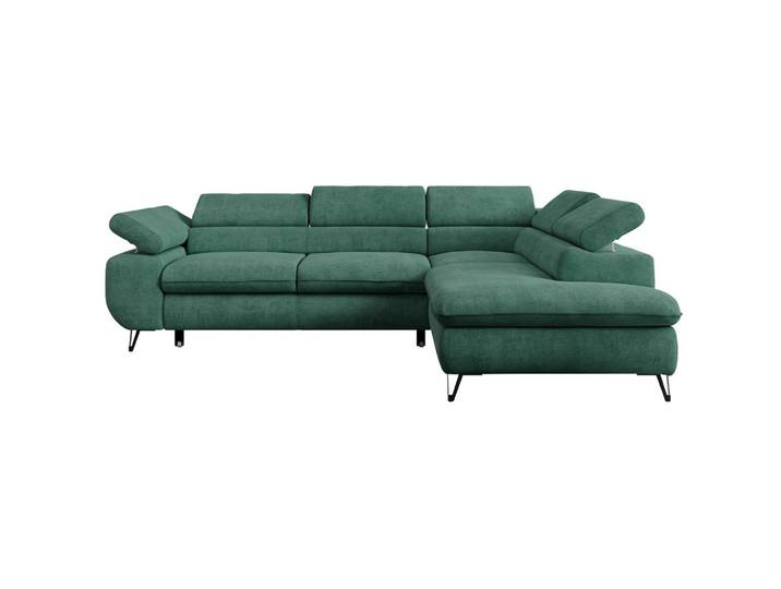 ECKSOFA PETER L Grün Struktur - Rechts Seite