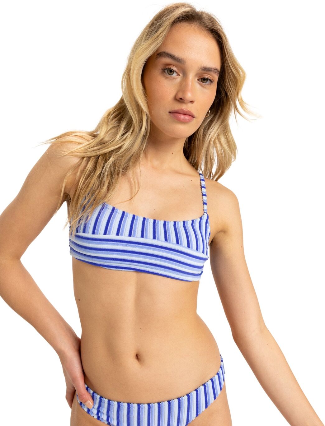 Bandeau-Bikini-Top ROXY "Party Wave", Damen, Gr. S, lila, Obermaterial: 95% Polyester, 5% Elasthan., Bikini-Oberteile Bandeau-Bikini-Top
