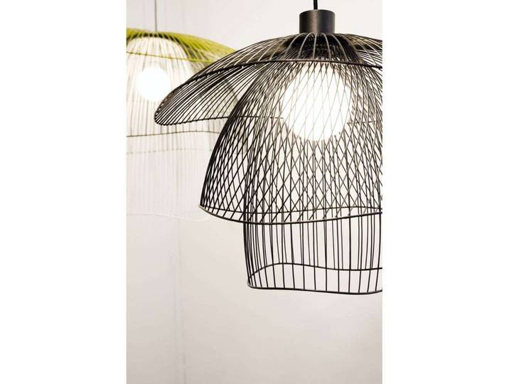 Papillon Pendelleuchte L, schwarz, Metall - Forestier - Wohnzimmer - Design - Einflammig