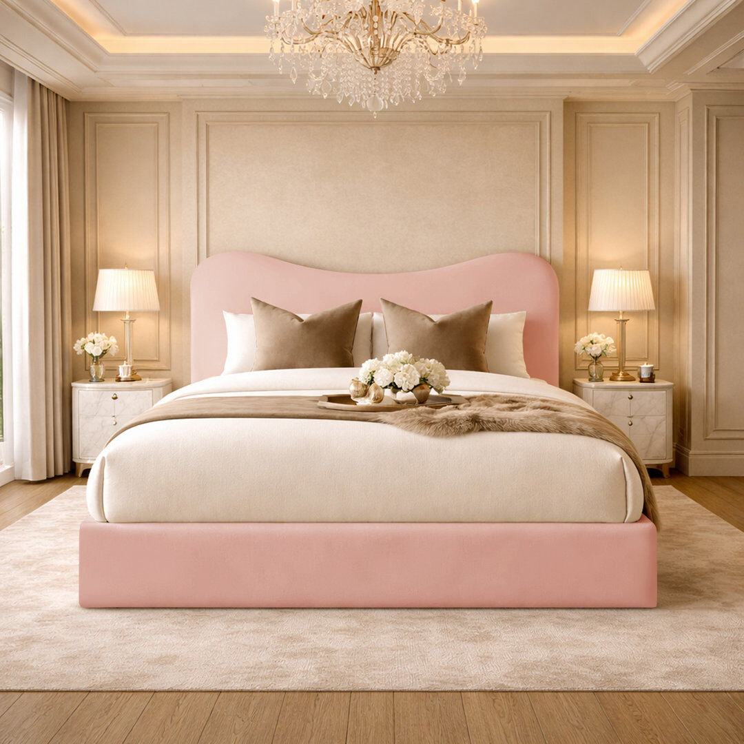 17 Stories Upholstered Bed Pink Single (3')