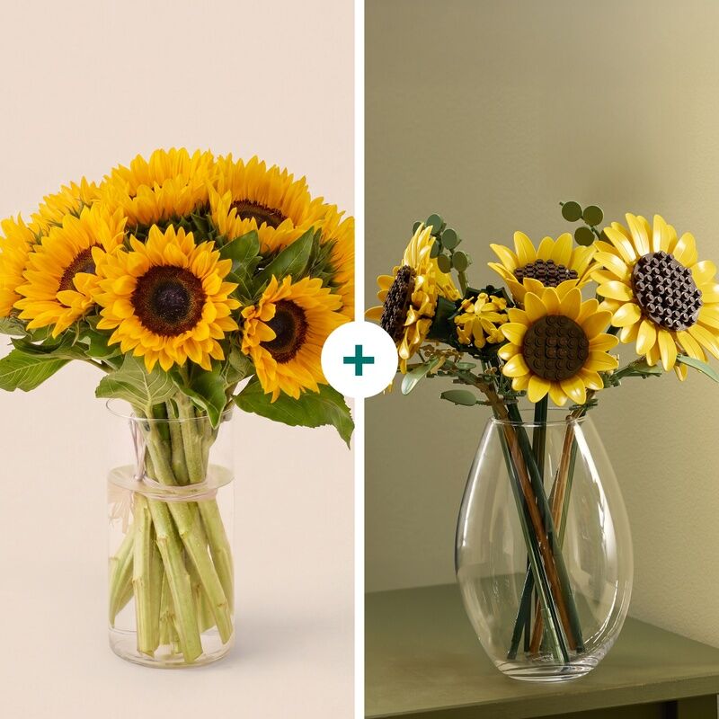 Duo de Tournesols LEGO® - Interflora - Livraison de fleurs