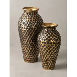 Vasen 2er-Set Aluminium Gold Ø 26x51 cm - MANTOVA   Kadima Design