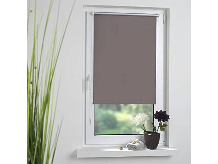 Liedeco Klemmfix-Thermo-Rollo Verdunklung, Stone inkl. Klemmträger 45X150 cm