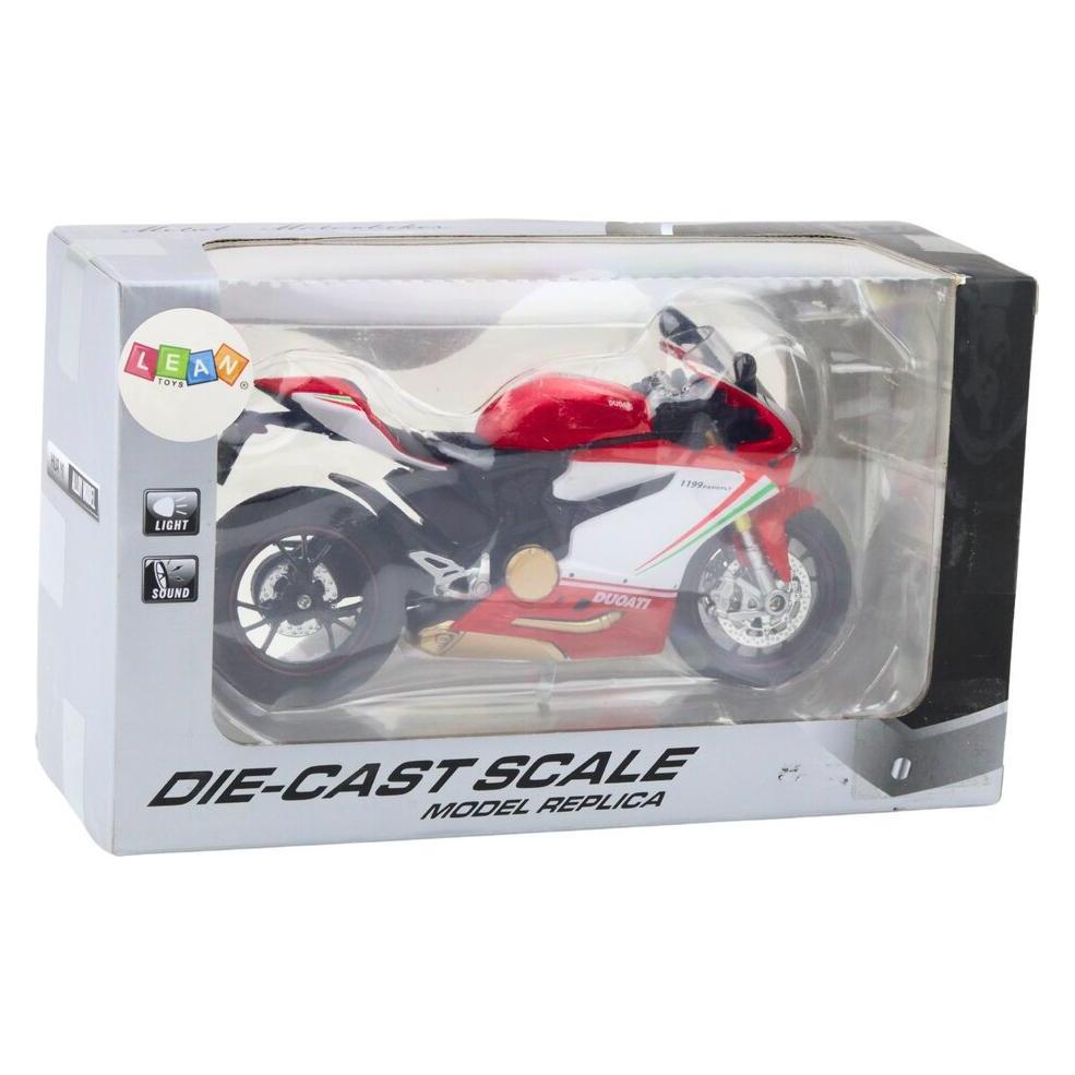 [n]fibrecare Sportmotorrad, Metall, rote weisse Lichter, Geräusche, 1:12 (66583630)