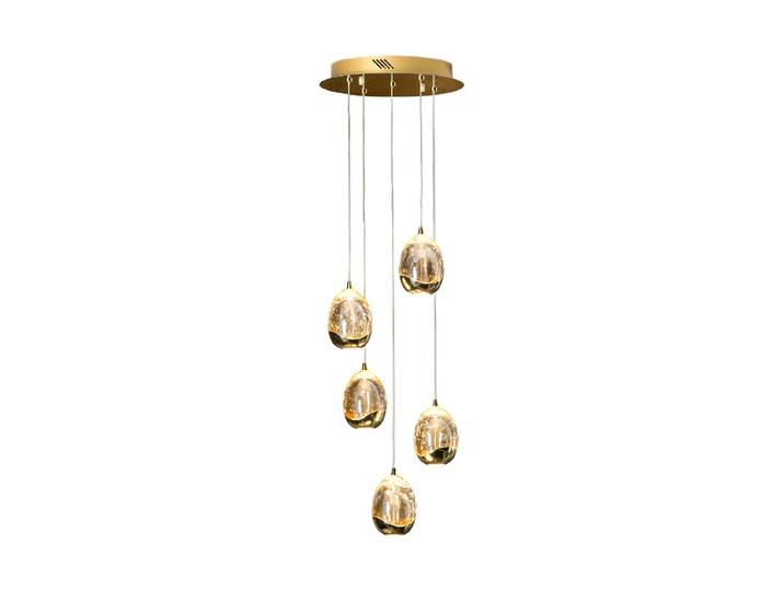 Dimmbare LED Design Pendellampe „Rocio“ 5-flammig, Gold Gold, Champagner Schuller