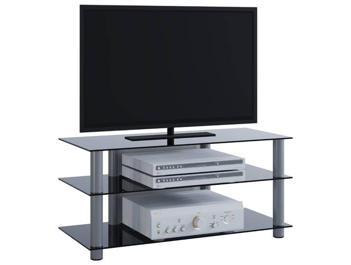 VCM TV-Möbel NETASA, schwarz, Aluminium