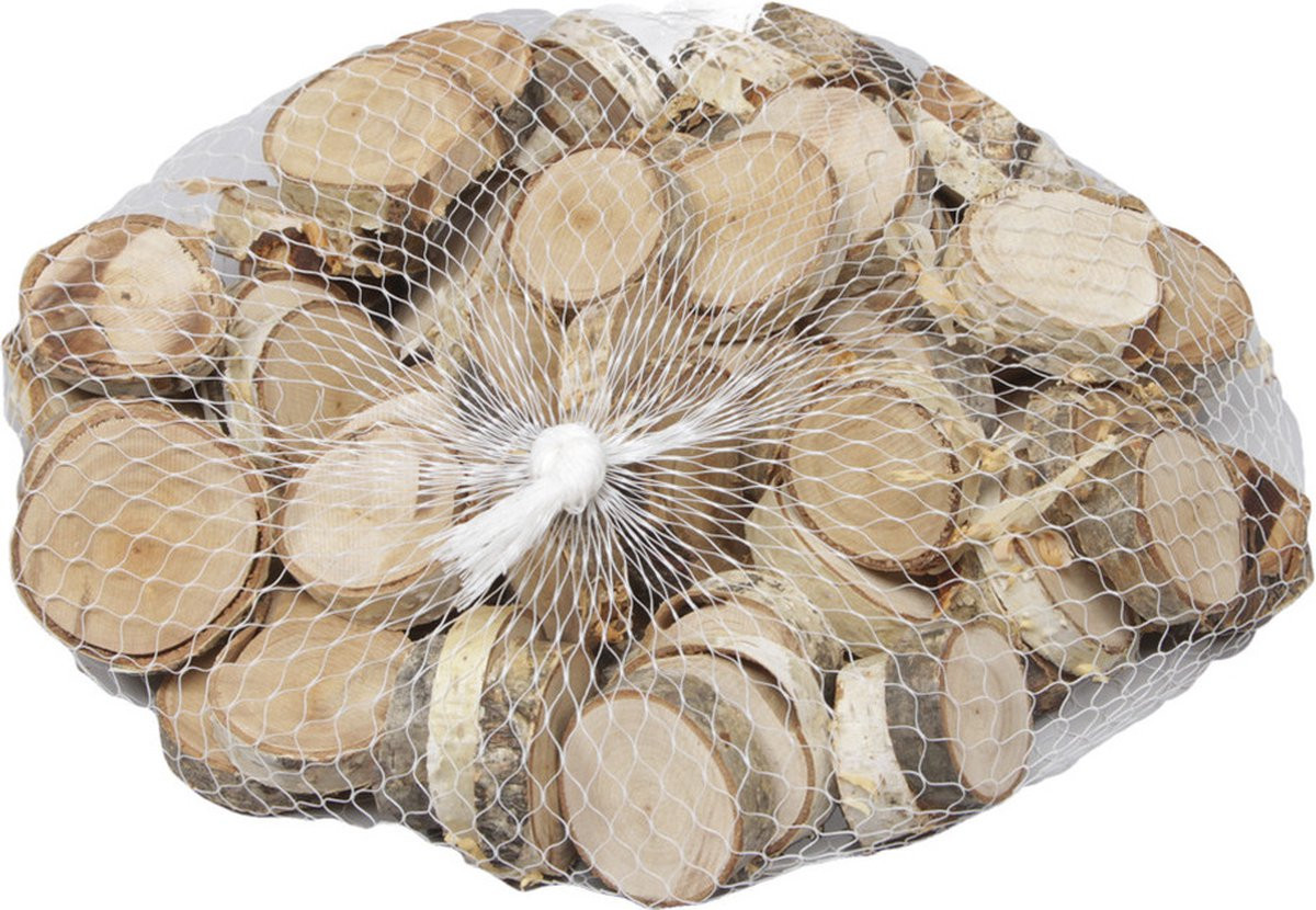 Bellatio Decorations Houten Boomschijven voor Kerstversiering en Hobbyprojecten