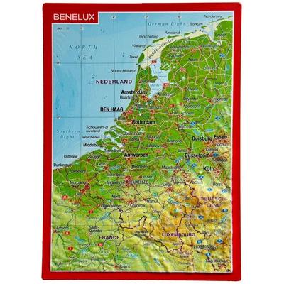 Reliefpostkarte Benelux, Karte von Andre Markgraf,Mario Engelhardt, Georelief Vertriebs GbR