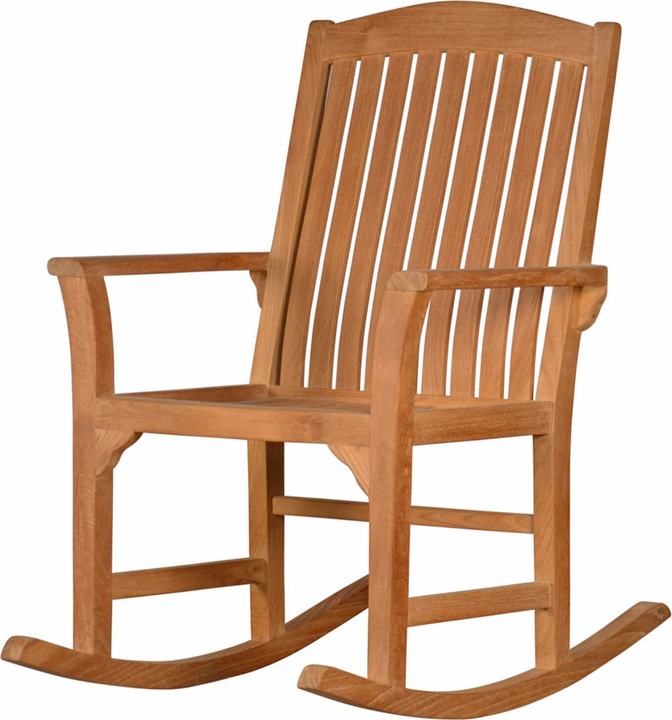 Teak Schaukelstuhl Schwingstuhl Teakholz als hochwertiger Schaukelsessel Massivholz Gartenstuhl