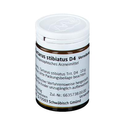 Tartarus Stibiatus D 4 Trituration 20 g