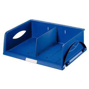 Leitz Briefablage 5230-00-35, Sorty, A4 quer, blau, mit Trennwand, stapelbar, Kunststoff