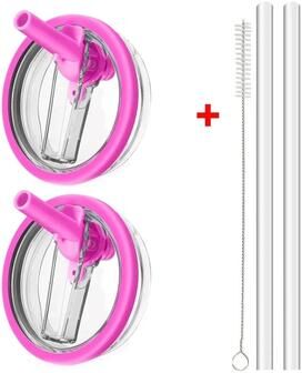 Uplift Essentials Tumbler Lid Replacement With Flip Straw Leak Proof Spill Proof Cup Cover For 40oz Tumblers red 2pcs X Straw