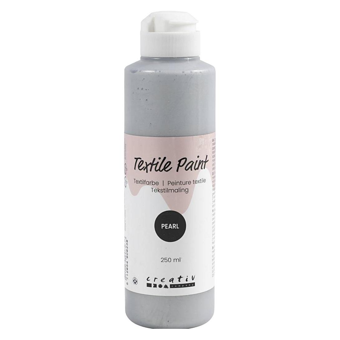 Creativ Company Textile Paint, mother of pearl, opaque, silver, 250 ml/ 1 bottle (250 ml) (7033762)