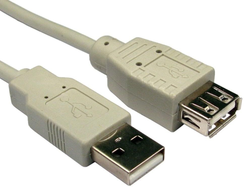 Cables Direct 1.8m USB 2.0 Extension Cable in Beige