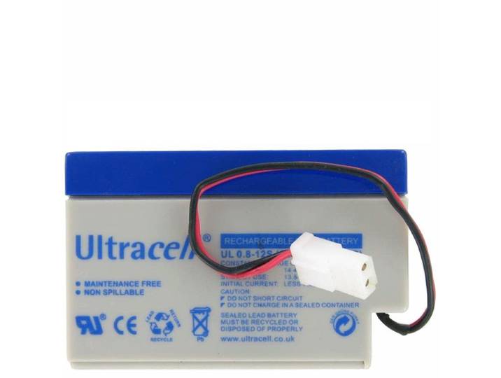 Ultracell UL0.8-12 - Loodaccu 12V 0.8Ah - AMP connector - 96x25x62mm