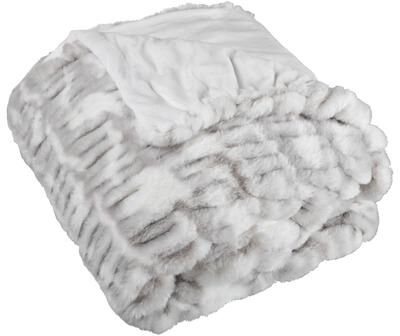 Oversized Ruched Faux Fur Blanket - 60x80-Inch Queen-Size Throw by Lavish Home