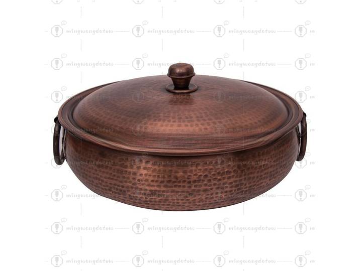 Marmite rétro en cuivre pur Hammer Point, épaissie, compatible induction, pour fondue, soupe et ragoût de choucroute