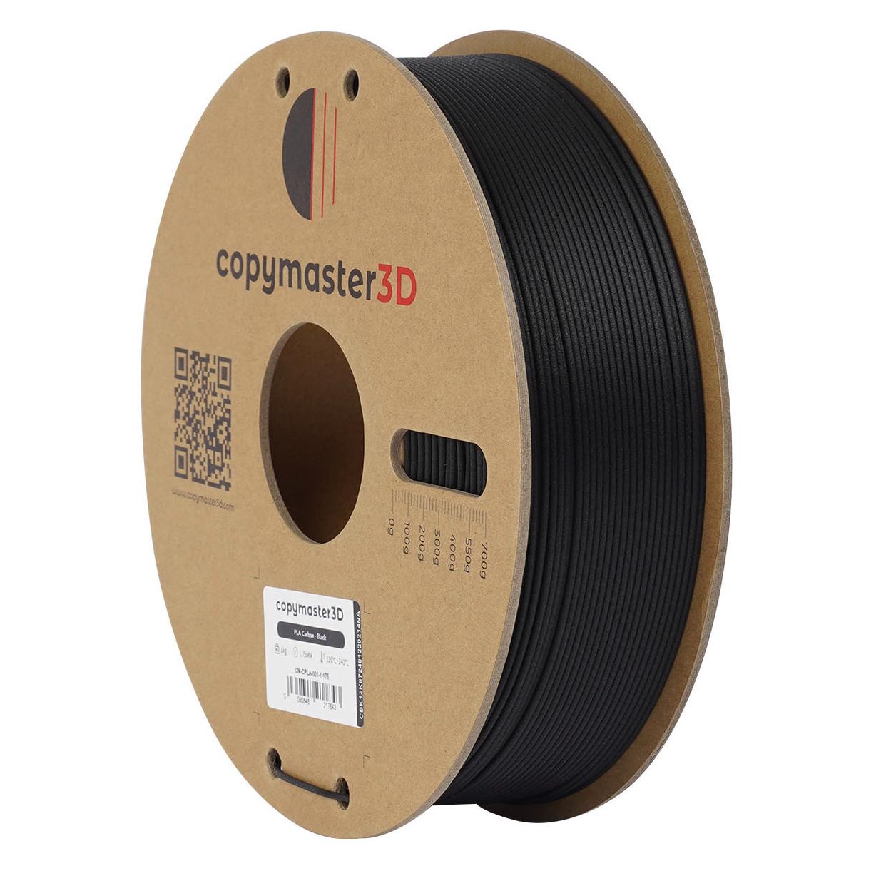 Copymaster3D PLA Carbon Filament für 3D-Drucker, 1,75 mm, Schwarz (PLA, 1000 g, 1.75 mm) (CM-CPLA-001-1-175)