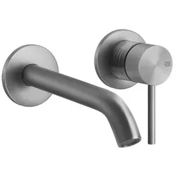 Gessi316 Trame Fertigmontageset, für Unterputz-Einhebelmischer Waschtisch, einzelnen Rosetten D65 mm, ohne Ablaufgarnitur, 54386707, Farbe: Metall Schwarz gebürstet PVD
