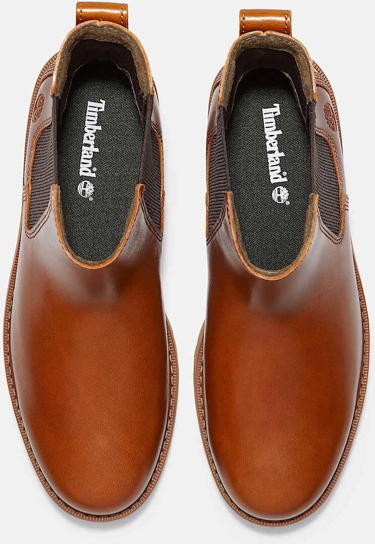 Chelseaboots TIMBERLAND "BRITTON DRIVE - MID CHELSEA BO", Damen, Gr. 36, Synthetik, braun (medium braun), Leder, Schuhe Chelseaboots medium braun 36, Synthetik