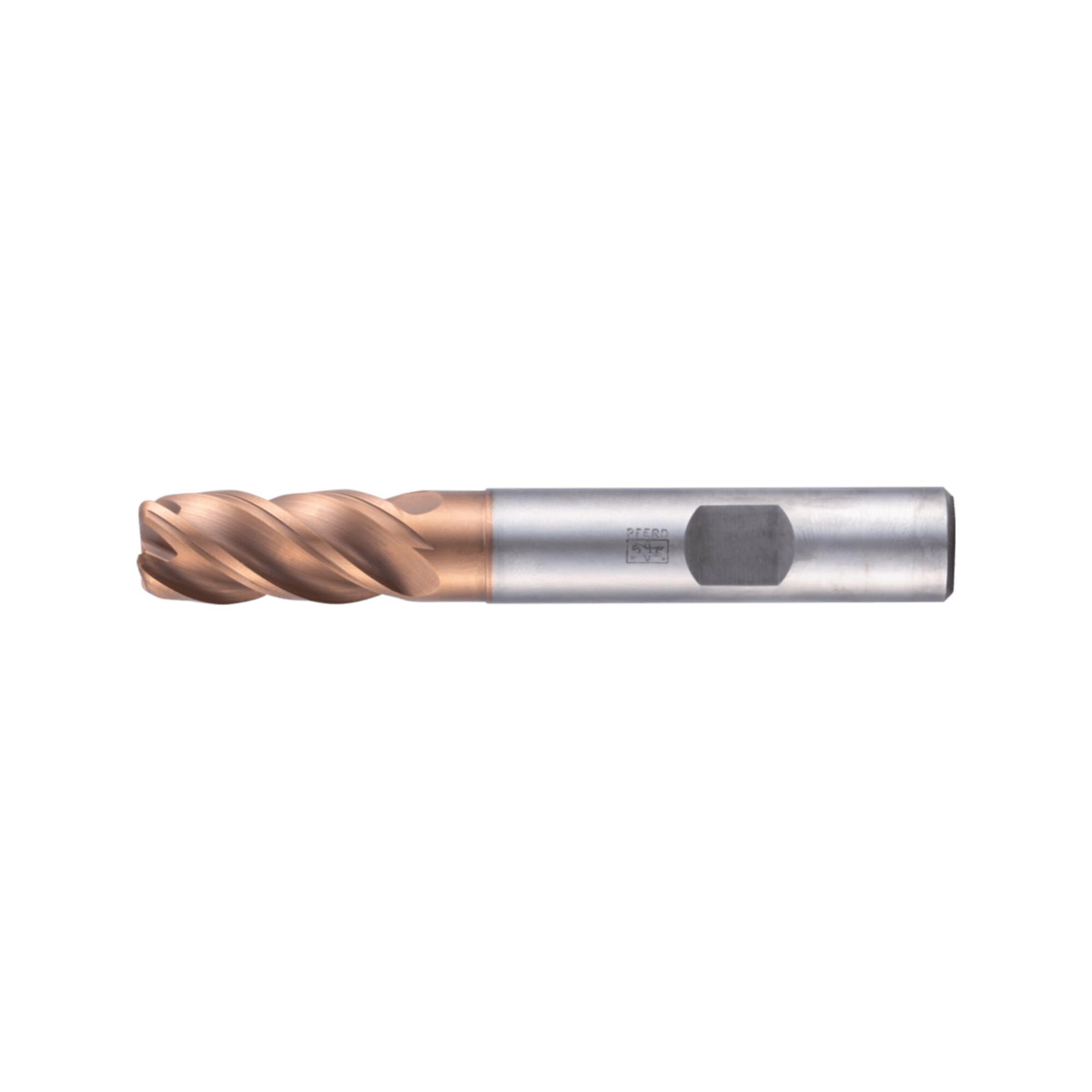 PFERD TOOLS VHM-Fräser Ø8mm, 4 Schneiden, 2xDC, Radius 0,5mm, AlTiN / TiSiXN beschichtet, Schaft HB, Performance Rostfrei (23000929)