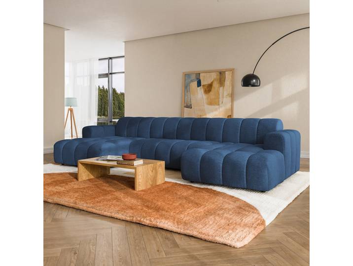Masseno Ecksofa AENIS Moderne Sofa für Wohnzimmer - Blau, ARAGON 79